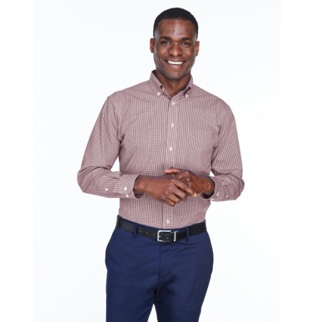 Buy Devon & Jones D640 Men's Crown Collection Gingham Check Woven Shirt | ApparelChoice.ca