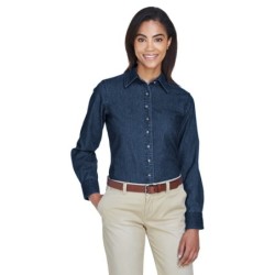 Buy Harriton M550W Ladies Long-Sleeve Denim Shirt | ApparelChoice.ca