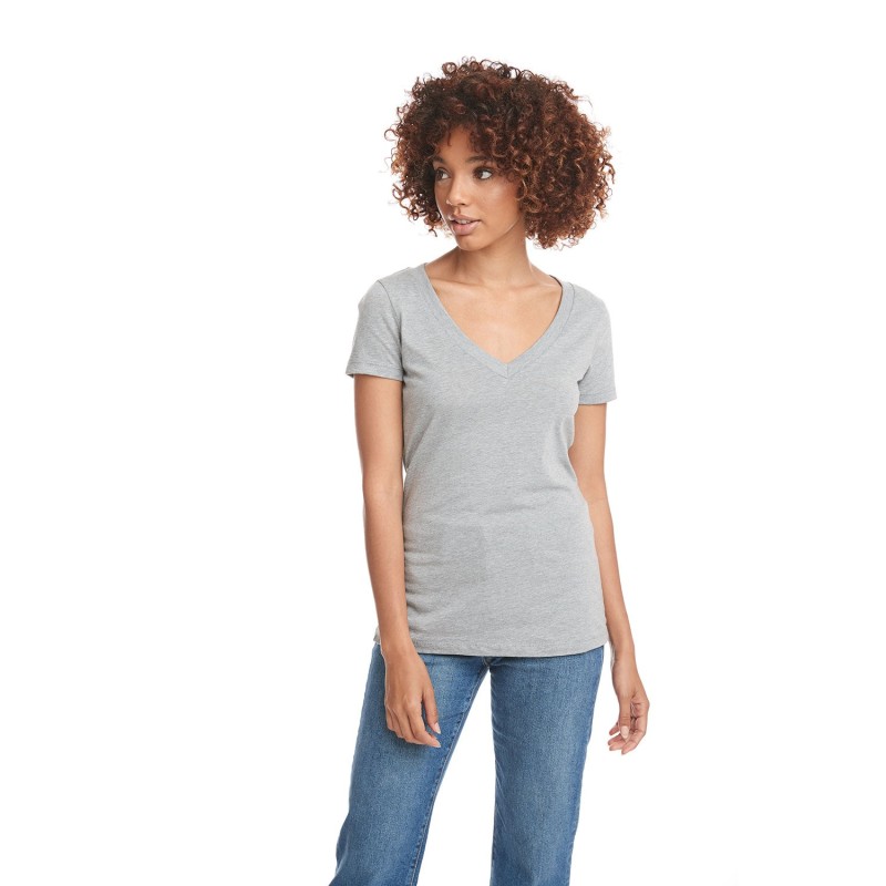 Buy Next Level Apparel 6640 Ladies CVC Deep V-Neck T-Shirt | ApparelChoice.ca
