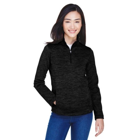 Buy Devon & Jones DG798W Ladies Newbury Melange Fleece Quarter-Zip | ApparelChoice.ca