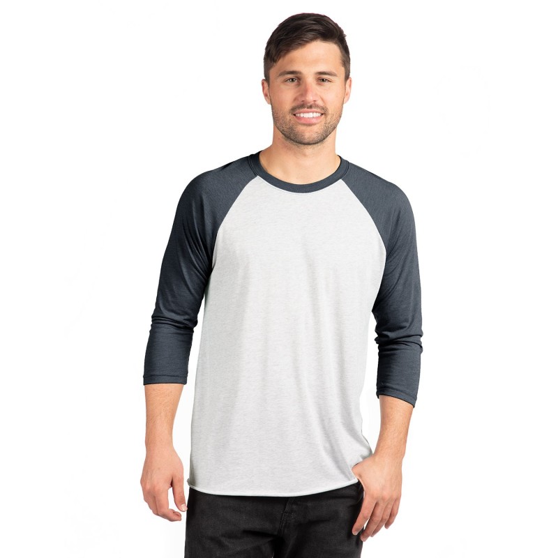 Buy Next Level Apparel 6051 Unisex Triblend 3/4-Sleeve Raglan | ApparelChoice.ca