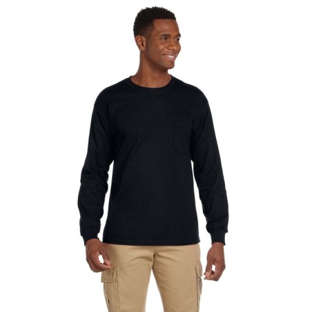 Buy Gildan G241 Adult Ultra Cotton Long-Sleeve Pocket T-Shirt | ApparelChoice.ca