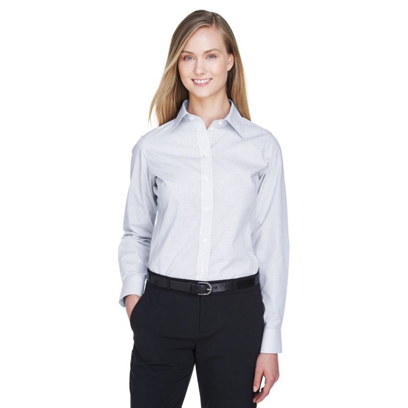 Buy Devon & Jones DG510W Ladies Crown Collection Micro Tattersall Woven Shirt | ApparelChoice.ca