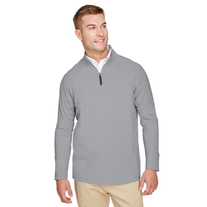 Buy Devon & Jones DG480 CrownLux Performance Men's Clubhouse Micro-Stripe Quarter-Zip | ApparelChoice.ca