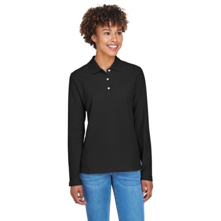 Buy Devon & Jones D110W Ladies Pima Pique Long-Sleeve Polo | ApparelChoice.ca