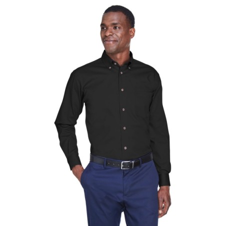 Buy Harriton M500T Men's Tall Easy Blend Long-Sleeve Twill Shirt with Stain-Release | ApparelChoice.ca