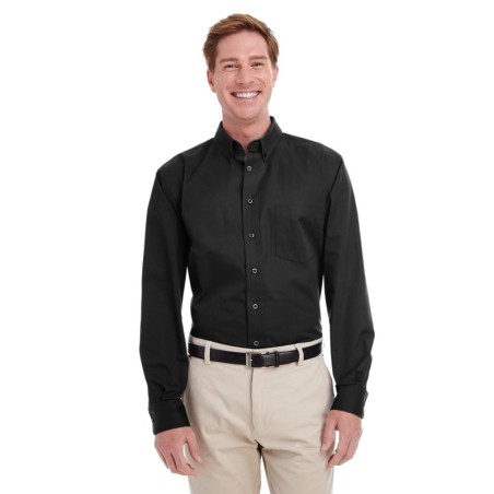 Buy Harriton M581T Men's Tall Foundation 100% Cotton Long-Sleeve Twill Shirt with Teflon | ApparelChoice.ca