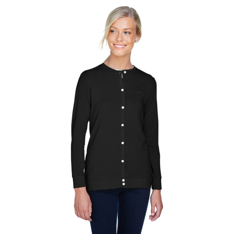 Buy Devon & Jones DP181W Ladies Perfect Fit Ribbon Cardigan | ApparelChoice.ca