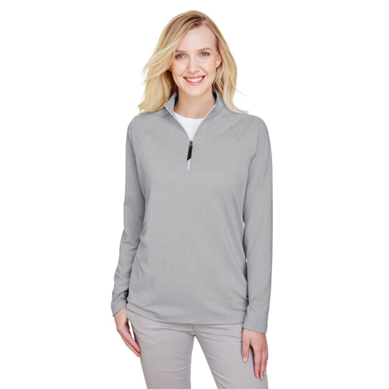 Buy Devon & Jones DG480W CrownLux Performance Ladies Clubhouse Micro-Stripe Quarter-Zip | ApparelChoice.ca