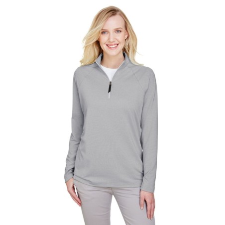 Buy Devon & Jones DG480W CrownLux Performance Ladies Clubhouse Micro-Stripe Quarter-Zip | ApparelChoice.ca