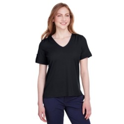 Buy Devon & Jones DG20WB CrownLux Performance Ladies Plaited Rolled-Sleeve Top | ApparelChoice.ca