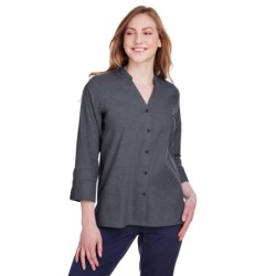 Buy Devon & Jones DG562W Ladies Crown Collection Stretch Pinpoint Chambray 3/4 Sleeve Blouse | ApparelChoice.ca