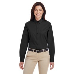 Buy Harriton M581W Ladies Foundation 100% Cotton Long-Sleeve Twill Shirt with Teflon | ApparelChoice.ca