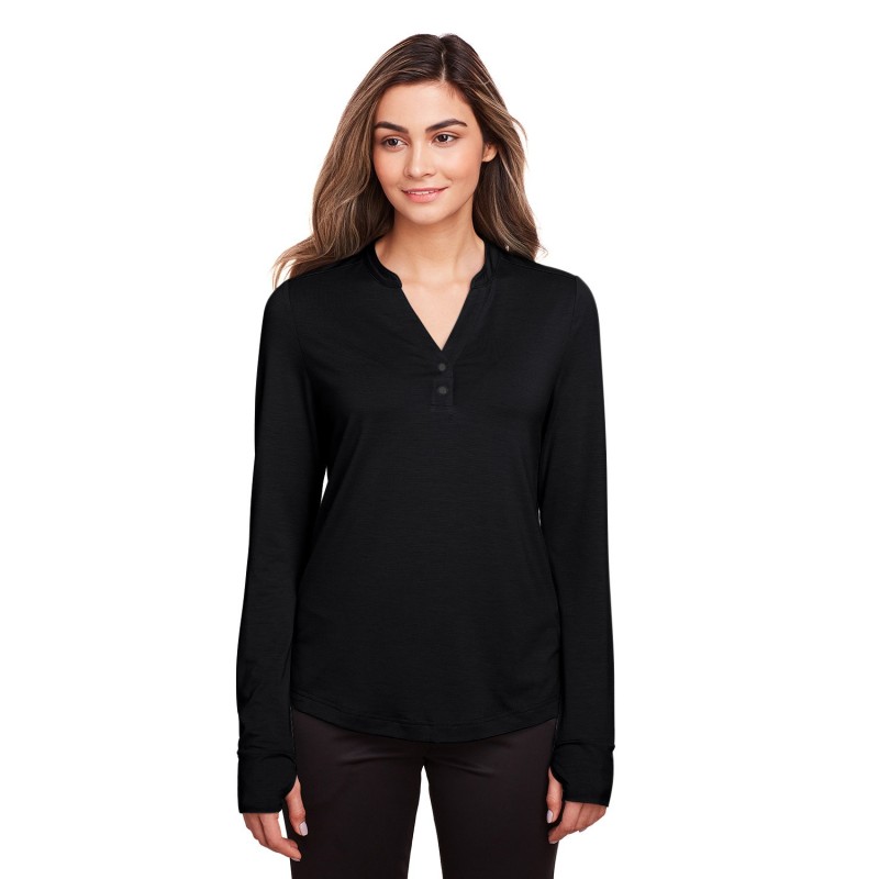 Buy North End NE400W Ladies Jaq Snap-Up Stretch Performance Pullover | ApparelChoice.ca