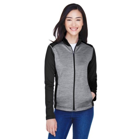Buy Devon & Jones DG796W Ladies Newbury Colorblock Melange Fleece Full-Zip | ApparelChoice.ca